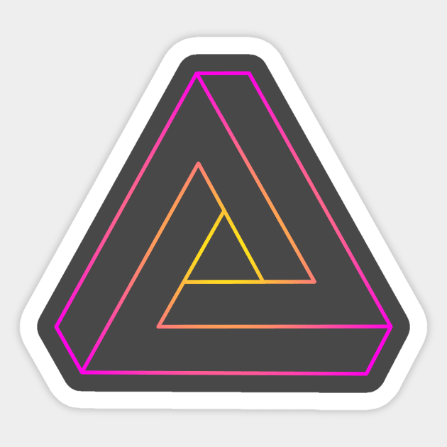 Escher triangle (yellow to magenta radial gradient) Sticker by TRIME